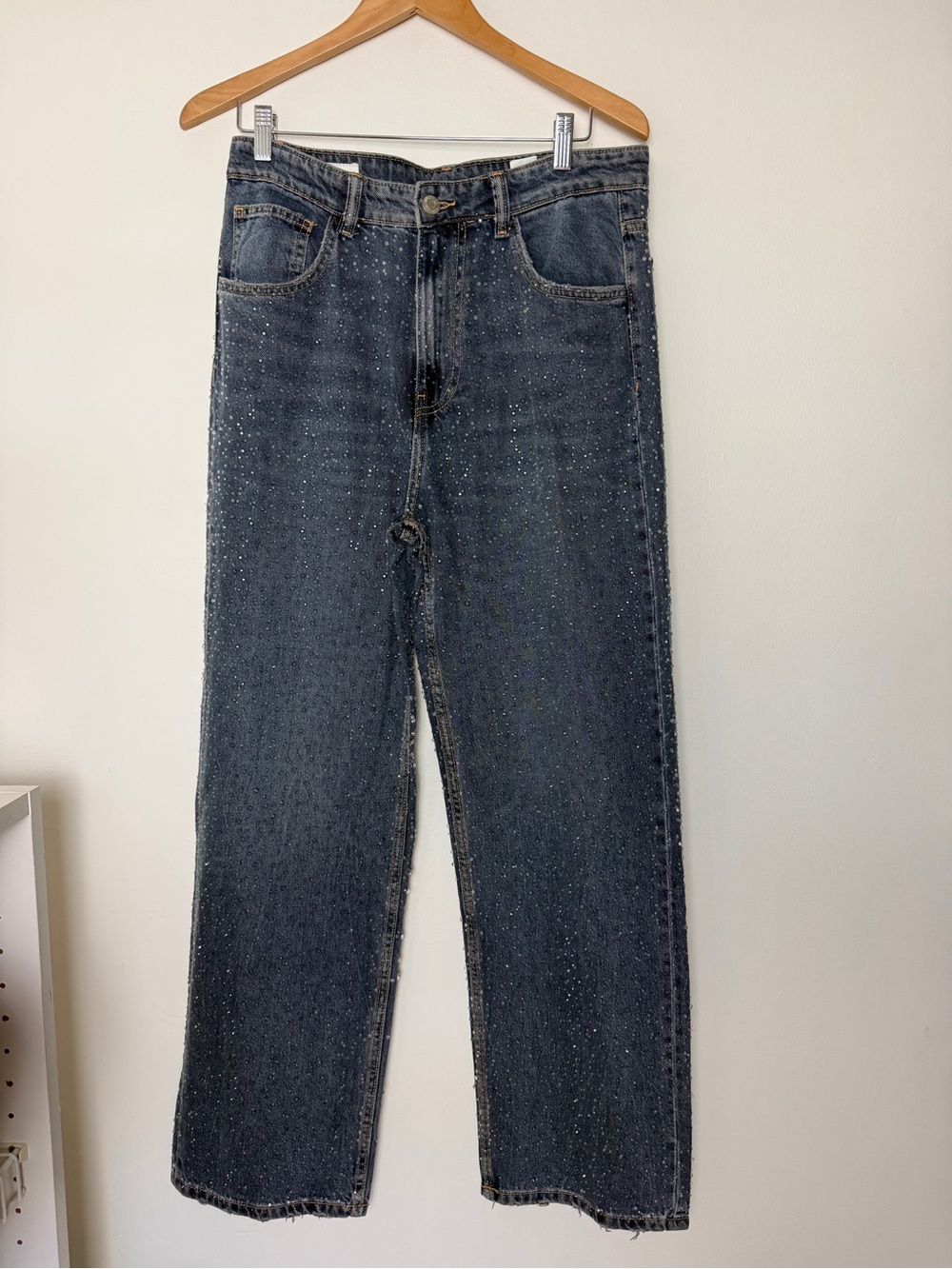 Zara Raindrop Rhinestone Denim Jacket & Jeans Set - Picture 2 of 6